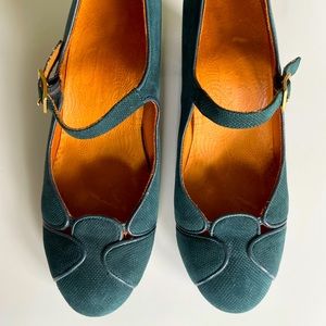 Chie Mihara green Mary Janes